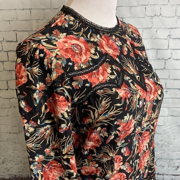 SANDRO PARIS SVEN Long Sleeve Silk DRESS Size US 8 Maximalist Dark Princess Goth - Picture 11 of 16